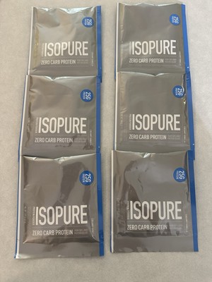 Isopure Zero Carb 100% 25g Whey Protein Powder 6 single Servings-Creamy Vanilla