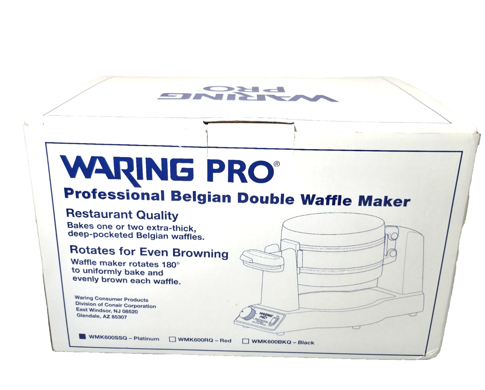 Waring Pro WMK600SSQ Professional Platinum Double Belgian Wa