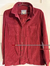 L.L. Bean Womens Red Corduroy Button-Up Shirt...