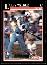 Larry Walker 1991 Score #241 Montreal Expos MLB READ FREE SHIPPING AutographDen