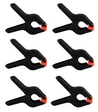 6 Piece Plastic Spring Clamp Set Black Orange...