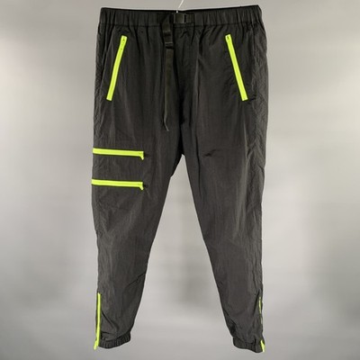 STAMPD Jogginghose Größe M Schwarz Grün Nylon Freizeit-Hose