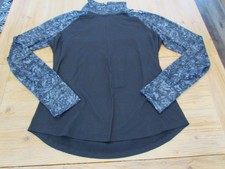 EUC Brooks Women's Large L Black Gray Print Half-Zip Pullover Athletic Jacket
