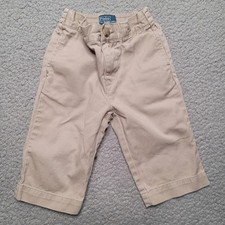 Polo Ralph Lauren Pants Boys 2M Beige Cotton Twill Khakis Elastic Waist Preppy