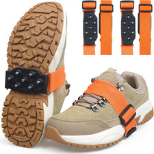 Ice Cleats Mid-Sole Snow Traction Cleats Crampons for Shoes and Boots Rotatab...