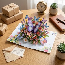 Butterfly Pop Up Heartwarming Card   Ideal Mother's Day Greeting Card