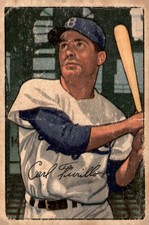 1952 Bowman #24 Carl Furillo - crease