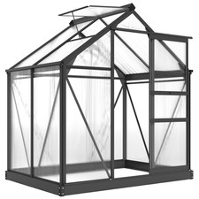 Outsunny Serre de jardin polycarbonate 190x132x201cm Gris, Transparent
