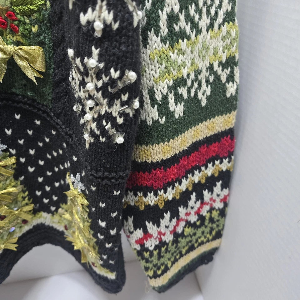 Cárdigan de Navidad de Colección Negro Moda Insecto Adornos Árboles de Navidad Grande Foto 3 de 4