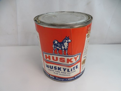 #ad #ad Vintage Husky Oil Company 1 Gallon Can Huskylite Roof Coating Cody Wyoming Paper $64.12