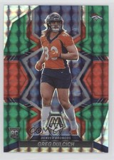 2022 Panini Mosaic Rookies Choice Red and Green Prizm Greg Dulcich #359 10jr