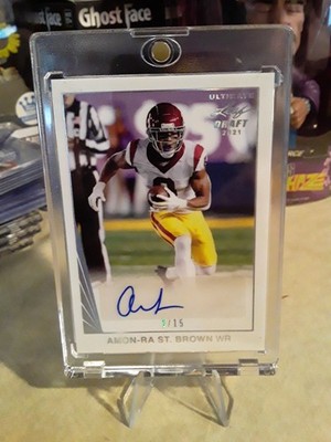2021 Leaf Ultimate Draft  Amon-Ra St. Brown #BA-ARS 2/15 W/ Stand!
