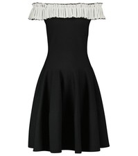 Alexander McQueen Womens Off The Shoulder Mini Dress Black Size M