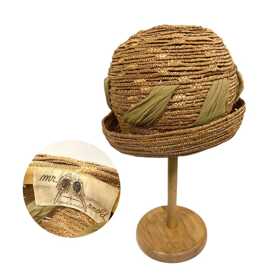 Beige Straw 1950s Vintage Hats for Women for sale | eBay display picture 3