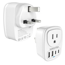 Type G Adapter for Travel US to UK Plug Adapter Outlet Converter with Multi U...