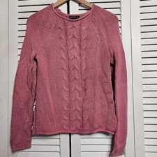 J.Crew 100 Cotton Cable Knit Pink Sweater Women's Size XS