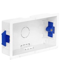 Double Dry Lining Back Box 2 Gang 35mm Deep Mains Wall Socket Plasterboard Box