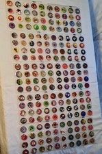Lot of 389 Vintage Assorted Pogs w/ Binder