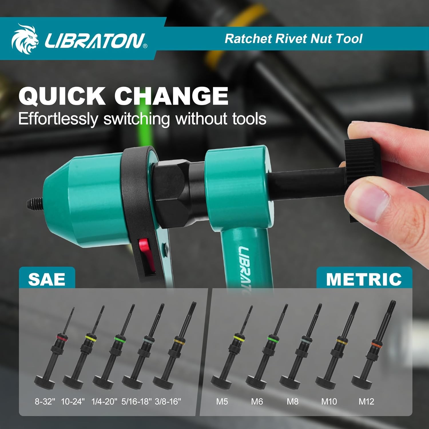 Rivet Nut Tool, Rivnut Tool, Professional Ratchet Nutsert Tool Kit, Nutsert Gun 