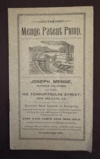 Rare 1895 New Orleans Booklet Joseph Menge Patent Pump Canal Irrigation History