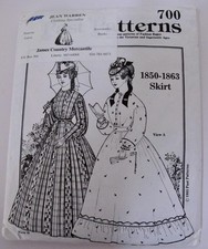Past Patterns 1850-1863 Skirt Pattern 700 Multi Sizes 10-20 Civil War Antebellum