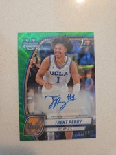 Trent Perry 2024-25 Bowman U Chrome Prospect Autograph Green Refractor #52/85