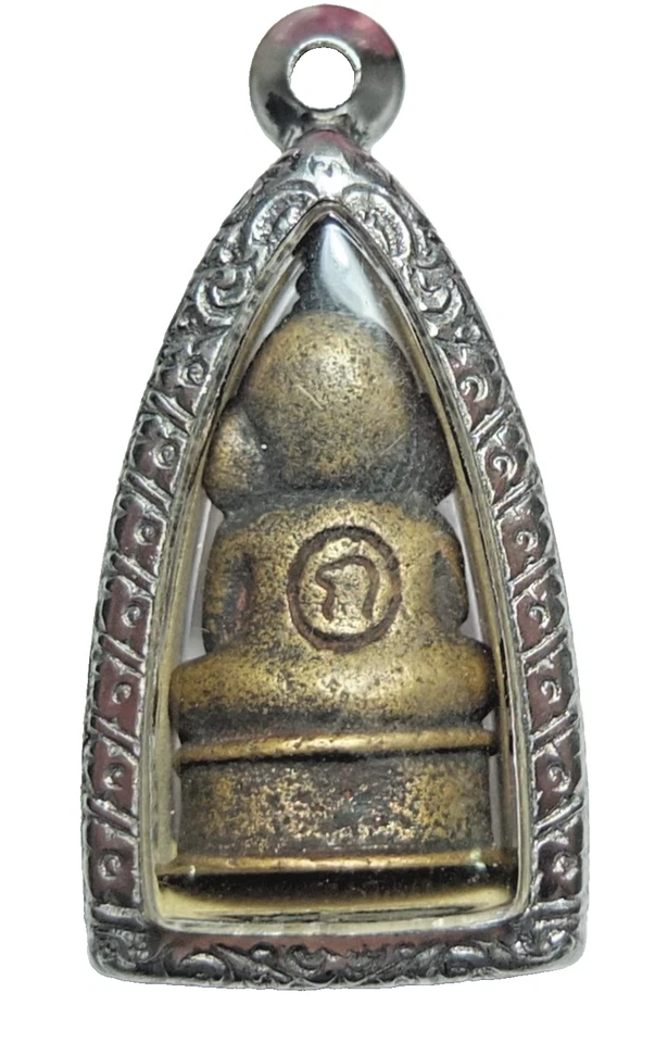 Phra Ngang Buda Tailandés Amuleto Ojos Rojos Lp Rit Bronce Bendita Suerte Riqueza Foto 4 de 4