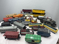 Vintage Tin Litho Toy Train Lot Gulf Wabash ATSF Gasoline Cars