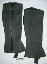 Image of HALF CHAPS HORSE RIDING EQUESTRIAN BLACK WASHABLE AMARA - S/M/L/XL FROM AMIDALE