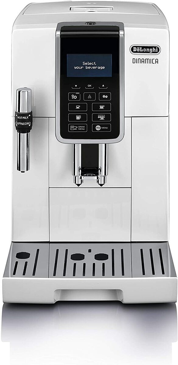 DeLonghi Compact Fully Automatic Coffee Maker Dinamica White DeLonghi Compact Fully Automatic Coffee Maker Dinamica White