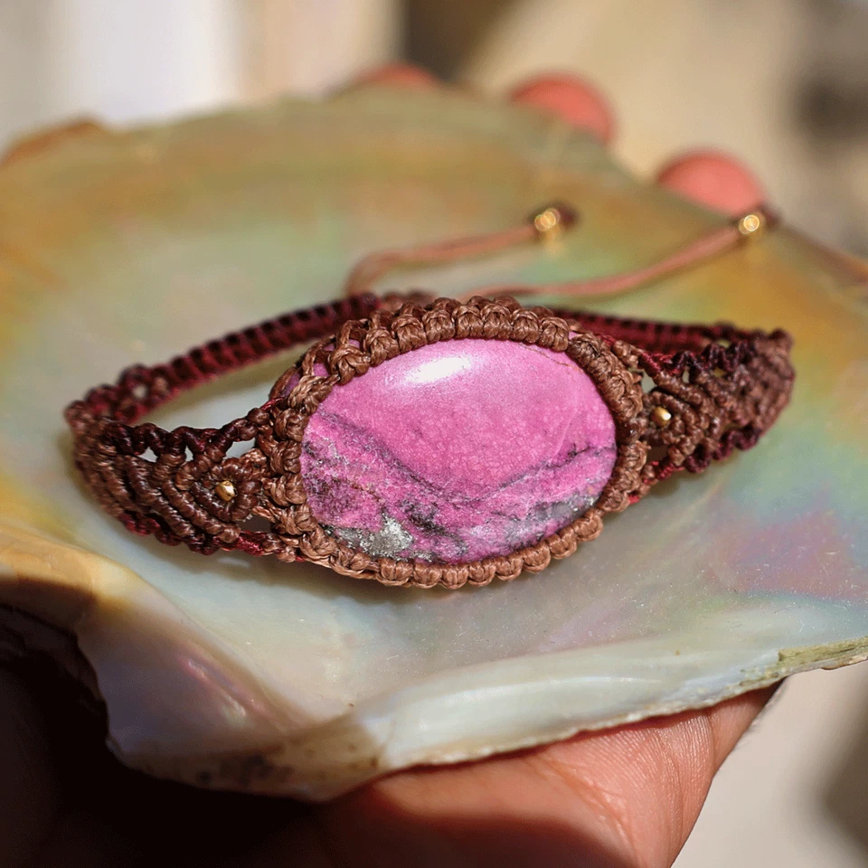 手工制作摩洛哥天然钴方解石宝石微黄水晶手链 — 第 4/4 张图片