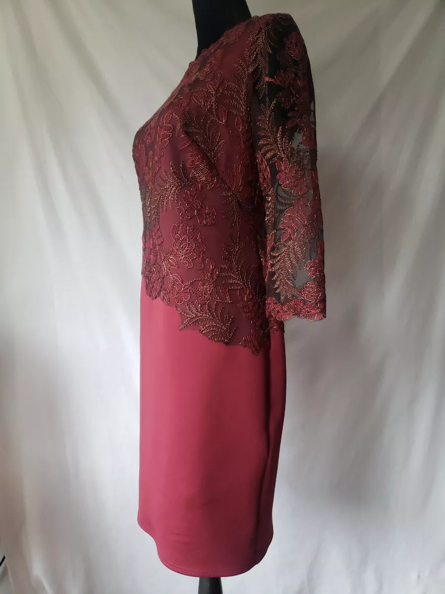 Tadashi shoji burgundy dress cheap