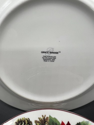 Plato de ensalada Grace Teaware de pascua a cuadros 8" - Juego de 4 - Imagen 3 de 5