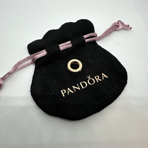 Genuine Pandora Reflexions Logo Circle Clip Charm, Rose Gold On Silver