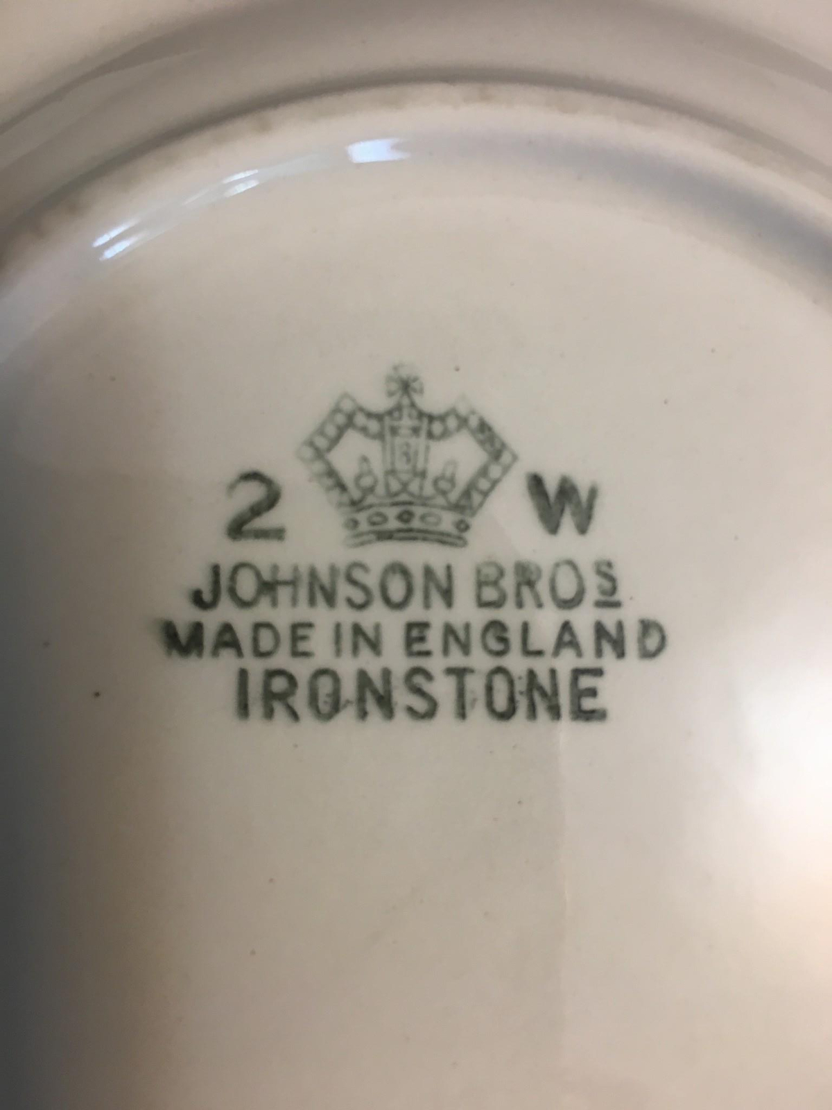 5 JOHNSON BROS Ironstone octagon Heritage antique crown stamp England 6