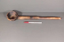 Antique Primitive Wooden Long Handle Dipper, 18" Long, Great Age and Great Look