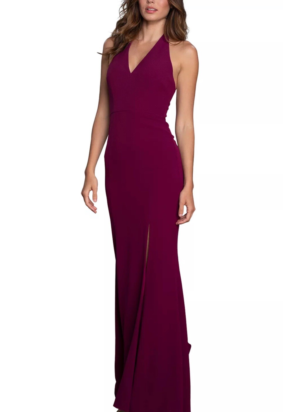 DRESS THE POPULATION Shiloh V-Neck Gown Purple Size L