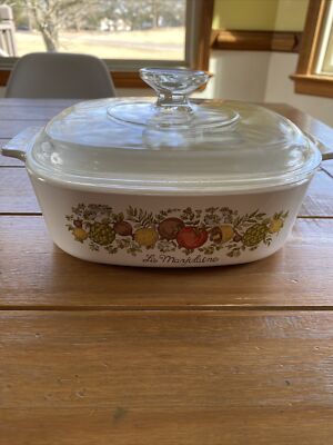 Vintage Corning Ware Pyrex 1970's 2 QT La Marjolaine Casserole SEE