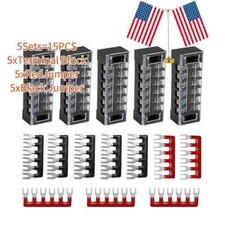 5/10/20Sets 6 Positions Dual Row Screw Terminal Strip Blocks 600V 15A