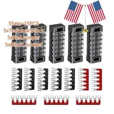 5/10/20Sets 6 Positions Dual Row Screw Terminal Strip Blocks 600V 15A