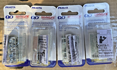 *LOT OF 4  Square D 4 Terminal Ground Bar Kit for Electrical Panel/Load Center