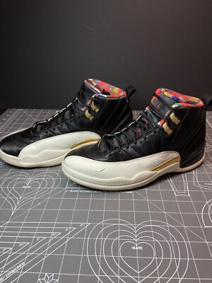 Nike Air Jordan 12 Retro Chinese New Year White Black Cl2977-006 Men's Size 10.5