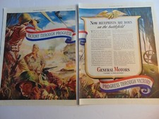 1943 General Motors WWII VICTORY THROUGH PROGRESS vintage art print ad