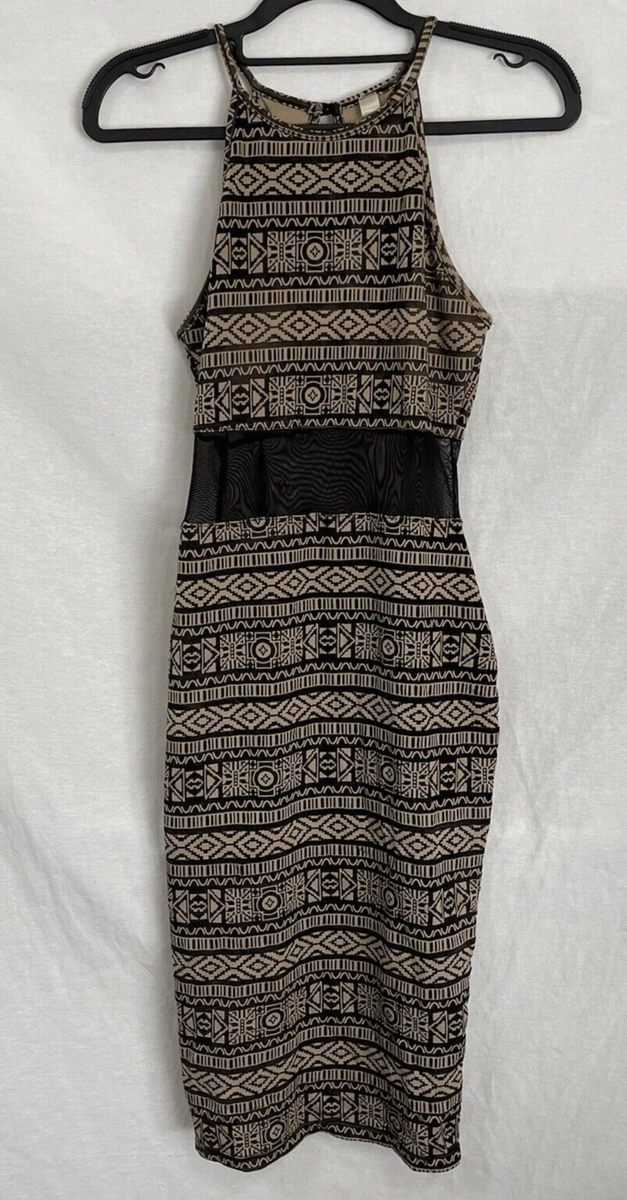 Lovely Day Womens Brown Black Polyester Sleeveless Midi Halter Neck Dress  Small | eBay