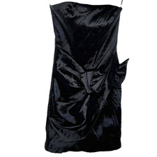 May Queen Couture Womens Size 4 Black Formal Strapless Prom Dress Big Bow USA