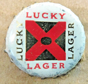 LUCKY LAGER beer bottle cap WITH CORK 1953-59 General Brewing San Francisco CA