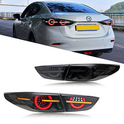 LED Tail Lights for Mazda 3 Sedan 2020-2024 Start-Up Animation Rear Lamps Smoked