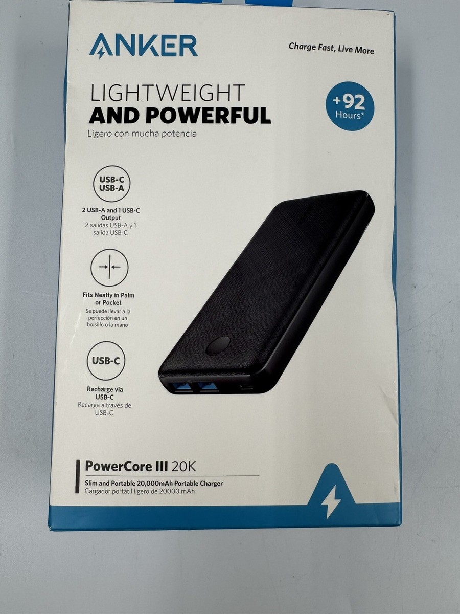 Anker - PowerCore III 20K mAh USB-C Portable Battery Charger