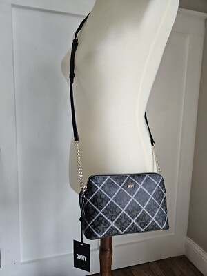 NWT! DKNY Bryant Dome Crossbody Black Womens Crossbody Bag Purse