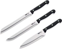 Kitchentools Messer Set Brotmesser Kochmesser Fleischmesser Edelstahl 3-Teilig